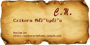 Czikora Mátyás névjegykártya